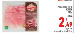 Conad Prosciutto cotto NEGRONI offerta