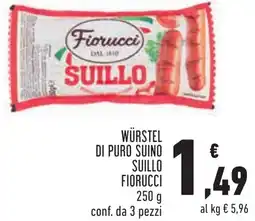 Conad Würstel di puro suino suillo FIORUCCI offerta
