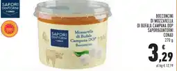 Conad Bocconcini di mozzarella di bufala campana dop SAPORI&DINTORNI CONAD offerta