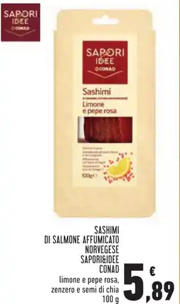 Conad Sashimi di salmone affumicato norvegese SAPORI&IDEE CONAD offerta