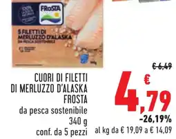 Conad Cuori di filetti di merluzzo d'alaska FROSTA offerta