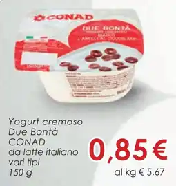 Conad Yogurt cremoso Due Bontà CONAD offerta