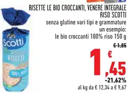 Conad Risette le bio croccanti, venere integrale riso SCOTTI offerta