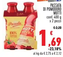 Conad Passata di pomodoro MUTTI offerta