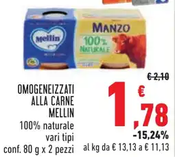 Conad Omogeneizzati alla carne MELLIN offerta