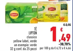 Conad Tè LIPTON offerta