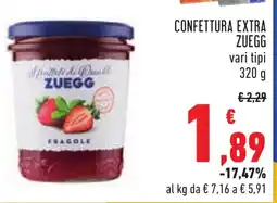 Conad Confettura extra ZUEGG vari tipi offerta