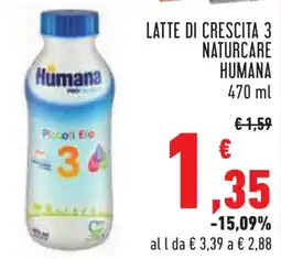 Conad Latte di crescita 3 naturcare HUMANA offerta