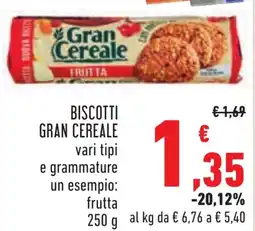 Conad Biscotti GRAN CEREALE offerta