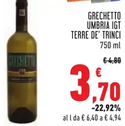 Conad Grechetto umbria igt TERRE DE' TRINCI offerta