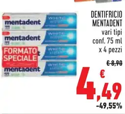 Conad Dentifricio MENTADENT offerta