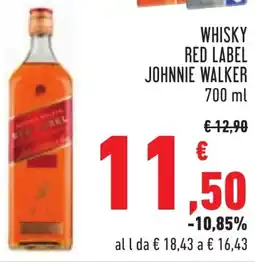 Conad Whisky red label JOHNNIE WALKER offerta