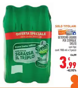 Conad Detersivo liquido per stoviglie SVELTO offerta