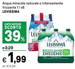 Iper La Grande Acqua minerale naturale o intensamente frizzante LEVISSIMA offerta