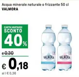 Iper La Grande Acqua minerale naturale o frizzante VALMORA offerta