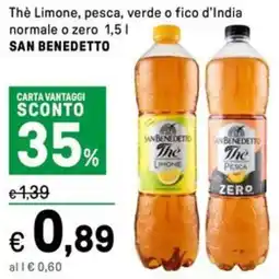 Iper La Grande Thè Limone, pesca, verde o fico d'India normale o zero SAN BENEDETTO offerta