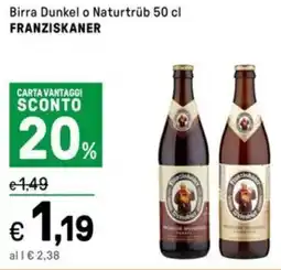 Iper La Grande Birra Dunkel o Naturtrüb FRANZISKANER offerta