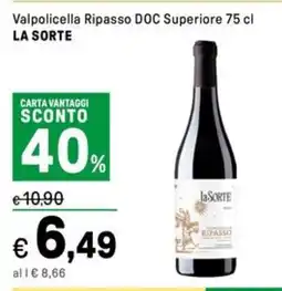 Iper La Grande Valpolicella Ripasso DOC Superiore LA SORTE offerta