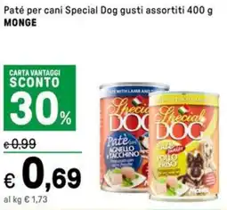 Iper La Grande Paté per cani Special Dog gusti assortiti MONGE offerta