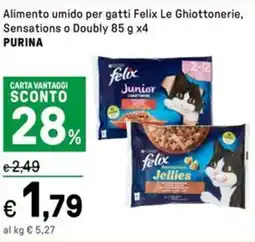 Iper La Grande Alimento umido per gatti Felix Le Ghiottonerie, Sensations o Doubly PURINA offerta
