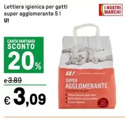 Iper La Grande Lettiera igienica per gatti super agglomerante U! offerta
