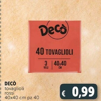 Deco Supermercati Decò tovaglioli rossi offerta