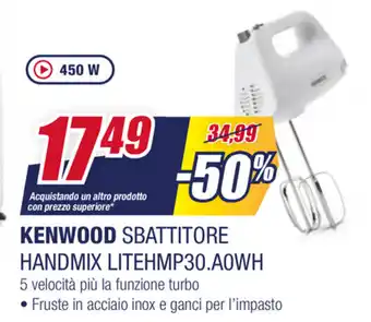Trony Kenwood Sbattitore Handmix Litehmp30.A0WH offerta