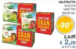 Coop Sardegna Valfrutta succhi vari tipi offerta