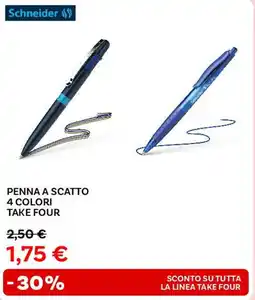 Max Factory Penna a scatto 4 colori take four Schneider offerta