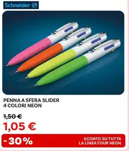 Max Factory Penna a sfera slider 4 colori neon Schneider offerta