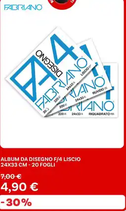 Max Factory Album da disegno f/4 liscio 24x33 cm - 20 fogli FABRIANO offerta