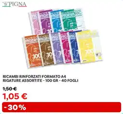 Max Factory Ricambi rinforzati formato A4 rigature assortite-40 fogli PIGNA offerta
