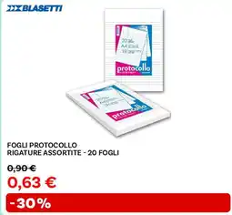 Max Factory Fogli protocollo rigature assortite-20 fogli BLASETTI offerta