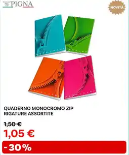 Max Factory Quaderno monocromo zip rigature assortite PIGNA offerta