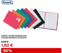 Max Factory Porta listino formato a4 colori assortiti 20 buste Favorit offerta