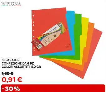 Max Factory Pigna separatori confezione da 6 pz colori assortiti offerta