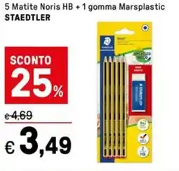 Iper La Grande 5 Matite Noris HB + 1 gomma Marsplastic STAEDTLER offerta