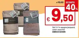 Iper La Grande Set 1+1 in spugna jacquard, colori assortiti ENRICO COVERI offerta