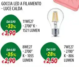 Galassia Goccia led a filamento - luce calda offerta