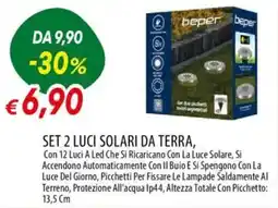 Galassia Set 2 luci solari da terra beper offerta