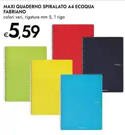 Bennet Maxi quaderno spiralato A4 ecoqua FABRIANO offerta