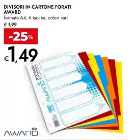 Bennet Divisori in cartone forati AWARD offerta