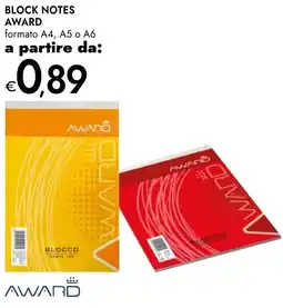 Bennet Block notes AWARD offerta