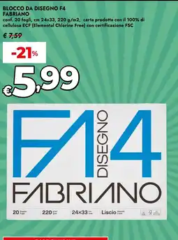 Bennet Blocco da disegno F4 FABRIANO offerta