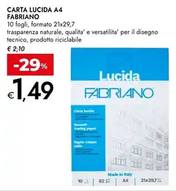 Bennet Carta lucida A4 FABRIANO offerta
