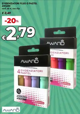 Bennet Evidenziatori fluo o pastel AWARD offerta