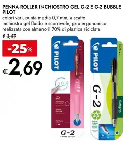 Bennet Penna roller inchiostro gel G-2 E G-2 bubble PILOT offerta