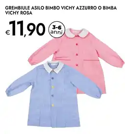 Bennet Grembiule asilo bimbo vichy azzurro o bimba vichy rosa offerta