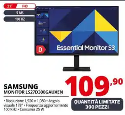 Comet SAMSUNG MONITOR LS27D300GAUXEN offerta