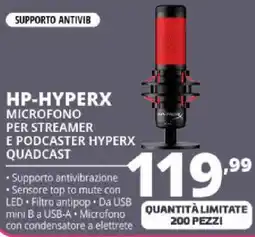 Comet HP-HYPERX microfono per streamer e podcaster hyperx quadcast offerta